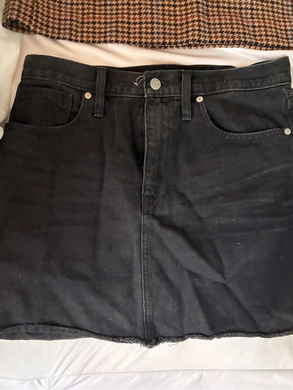 Classic Black Denim Madewell Mini Skirt